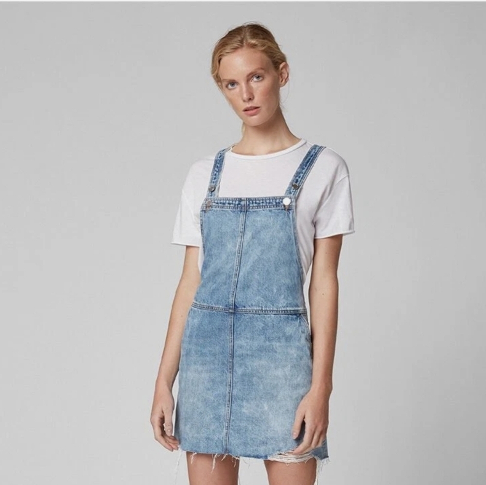 Blank NYC Denim Skirt Overalls Light Wash | Size 27" - Picture 1 of 7